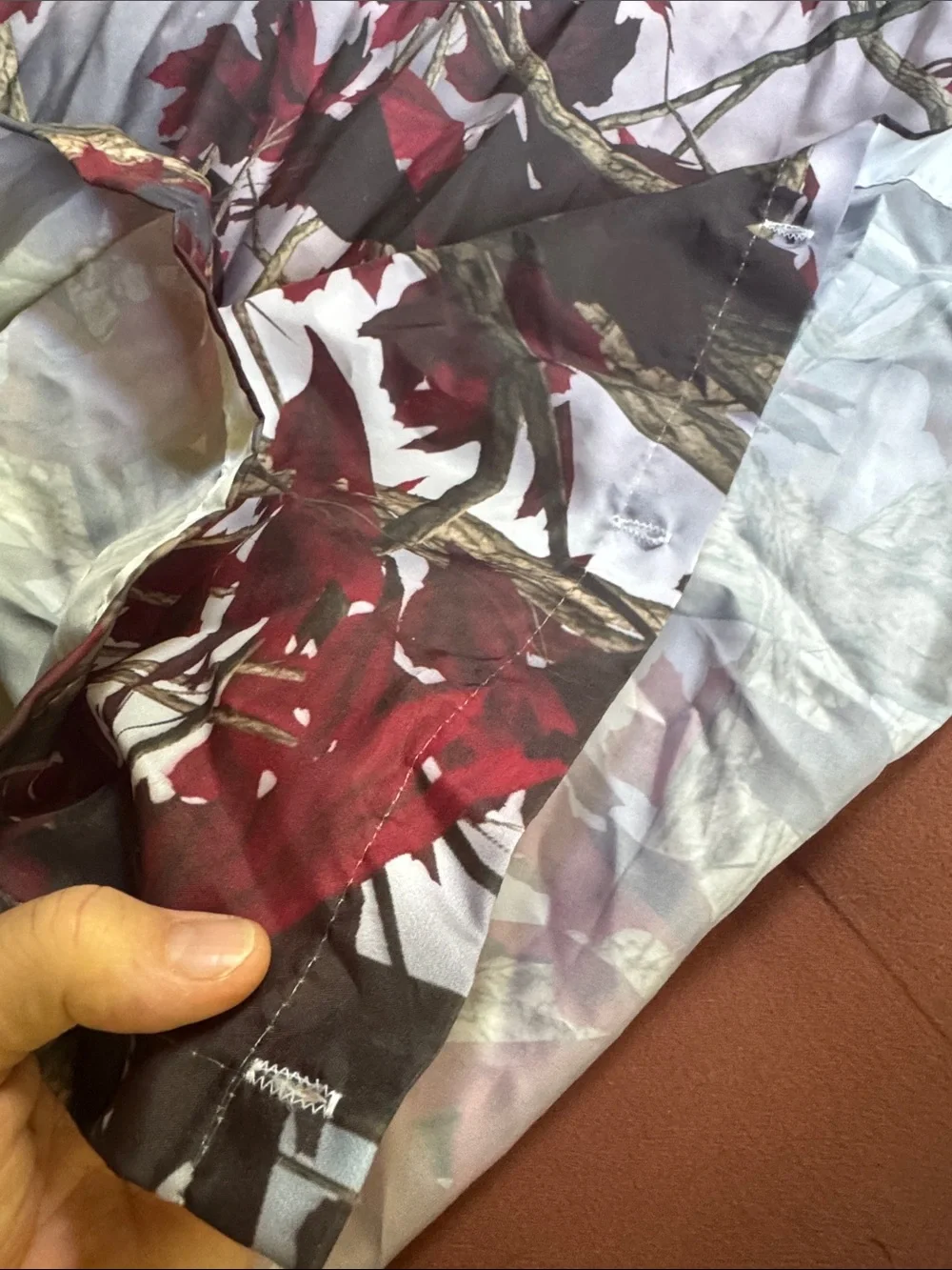 Shower curtain red Mystical magical tree cabin woods nature NEW NWT